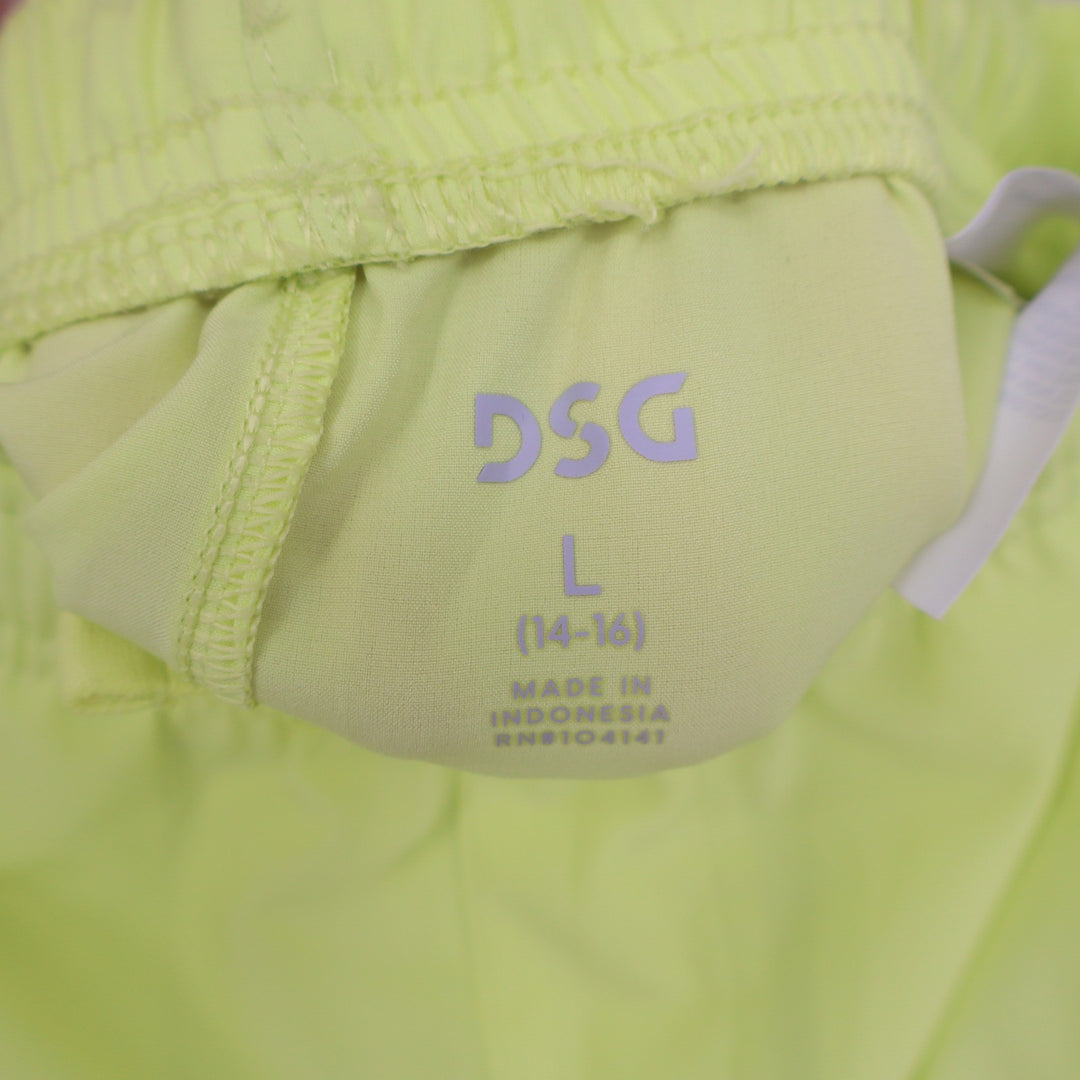DSG Boys Agility Shorts Light Lime Neon Yellow Athletic Size L 14-16