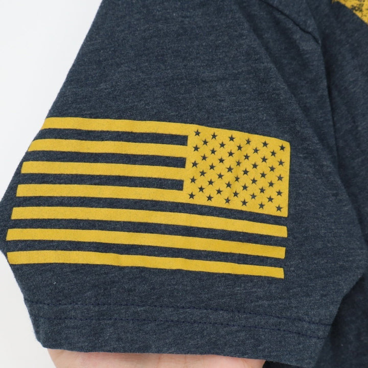 Grunt Style Whiskey Helps T-Shirt Mens Medium Midnight Navy Cotton Crew Neck