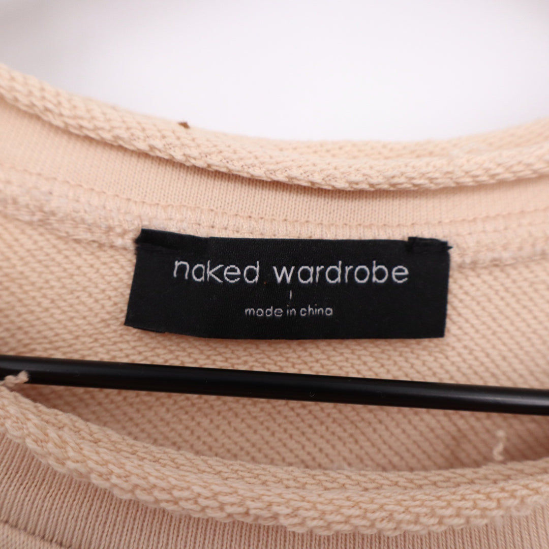 Naked Wardrobe Tan Beige Sweatshirt Sweatpants Set Large Loungewear