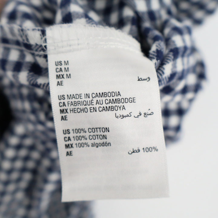 Charter Club Flannel 2-PC Pajamas Set Womens M Blue Gingham Check Lapel Collar