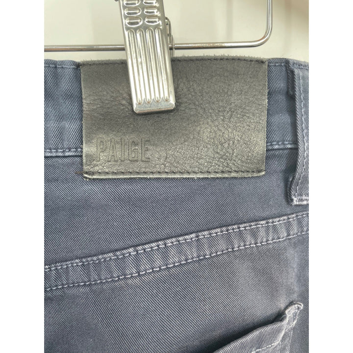 PAIGE Normandie Navy Blue Cotton Polyurethane Blend Straight Leg Pants Size 29