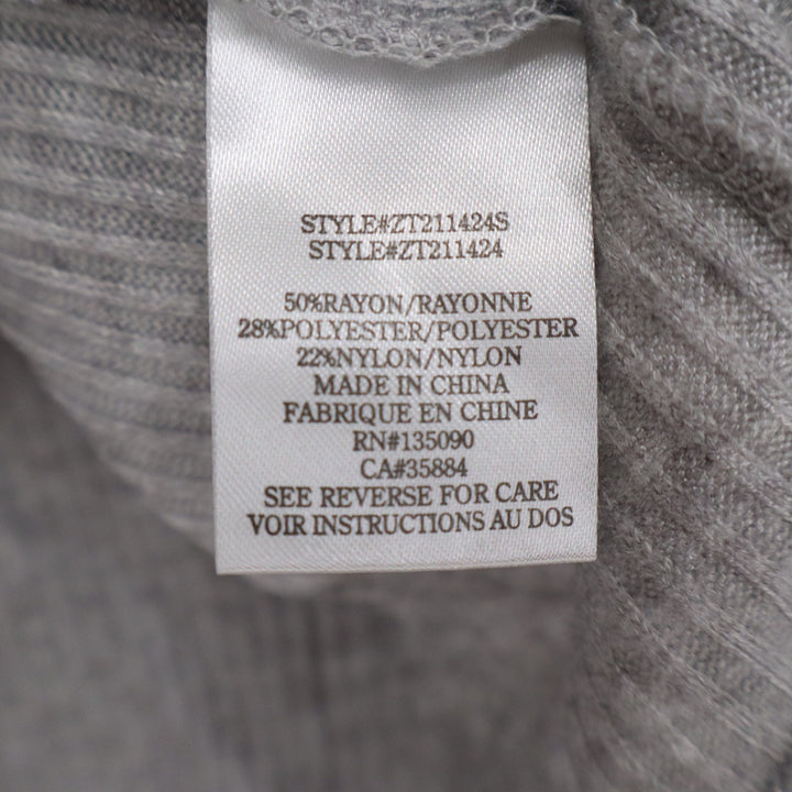 Z Supply Heather Gray Ribbed Long Sleeve Crew Neck Top Relaxed Fit