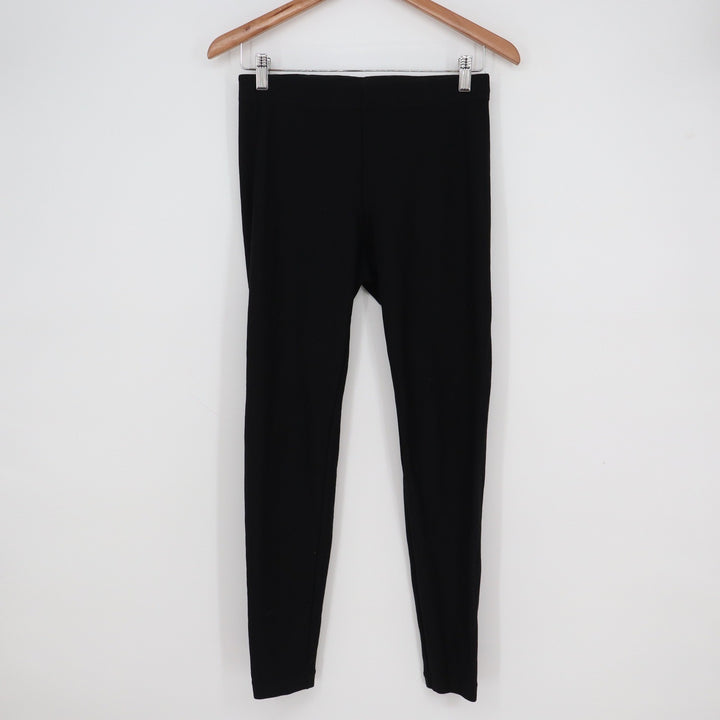 Womens Black Stretch Leggings Slim Fit Elastic Waist Ankle Length Basics