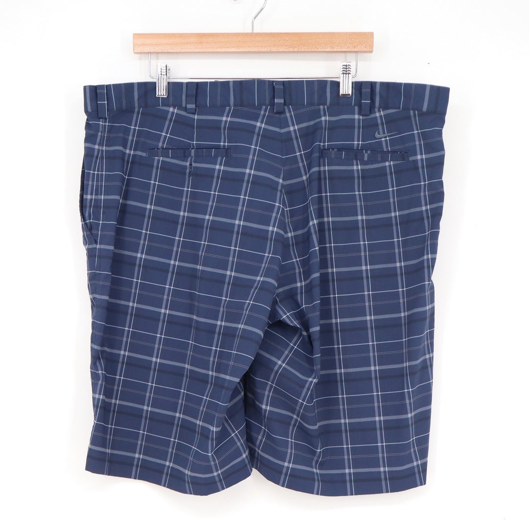 Nike Golf Mens Navy Blue Plaid Fit Dry Performance Shorts Size 42