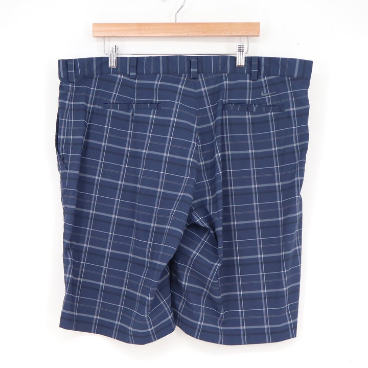 Nike Golf Mens Navy Blue Plaid Fit Dry Performance Shorts Size 42