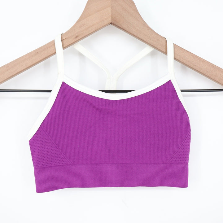 DSG Girls Momentum Seamless Sports Bra Vibrant Violet White Size S 8-9