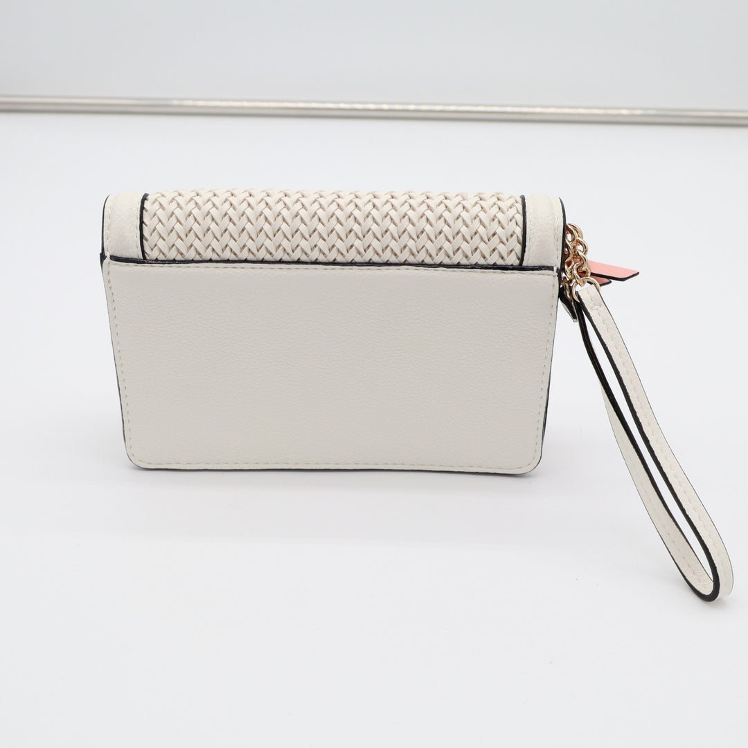Victoria's Secret The Victoria Tech Womens Coconut Woven Leather Wristlet Wallet