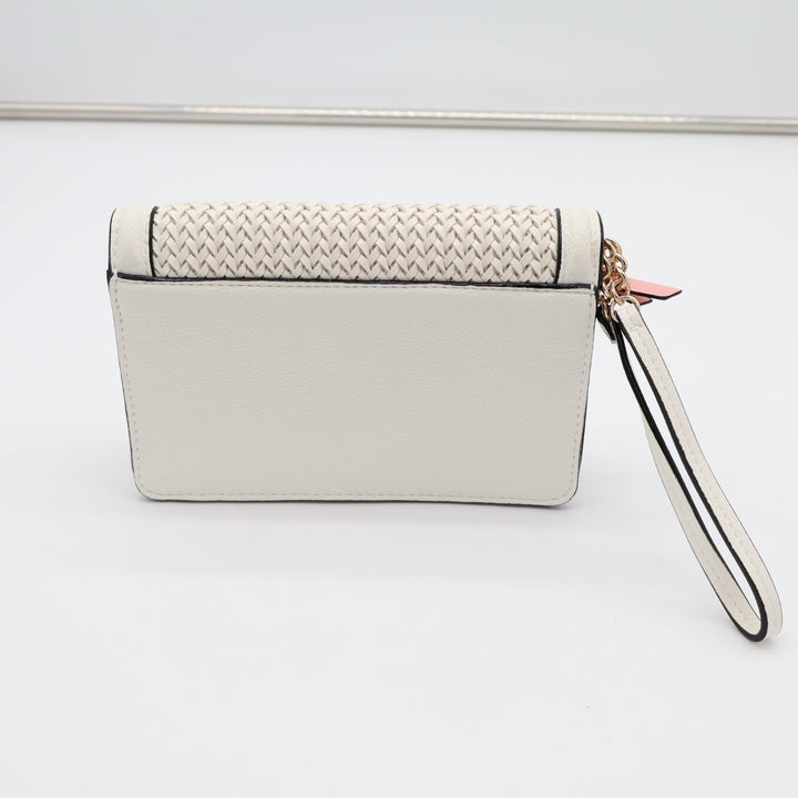 Victoria's Secret The Victoria Tech Womens Coconut Woven Leather Wristlet Wallet