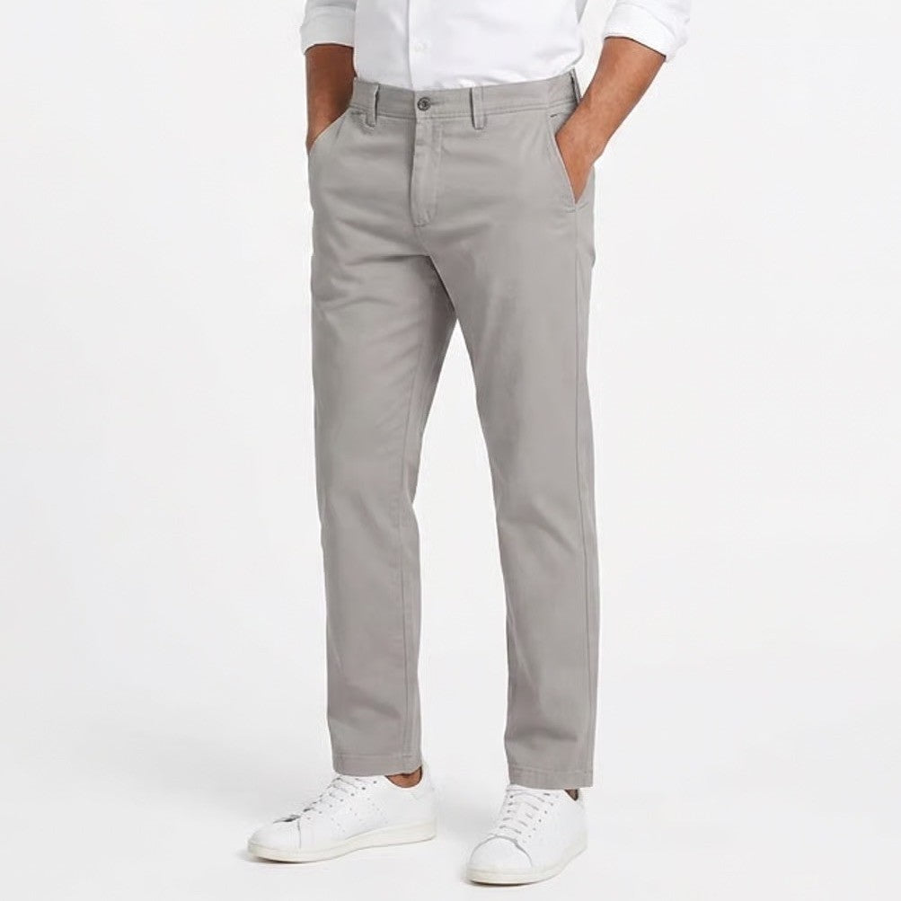 J.Crew Mens Essential Chino Pants Grey Straight Leg 100% Cotton 34x32