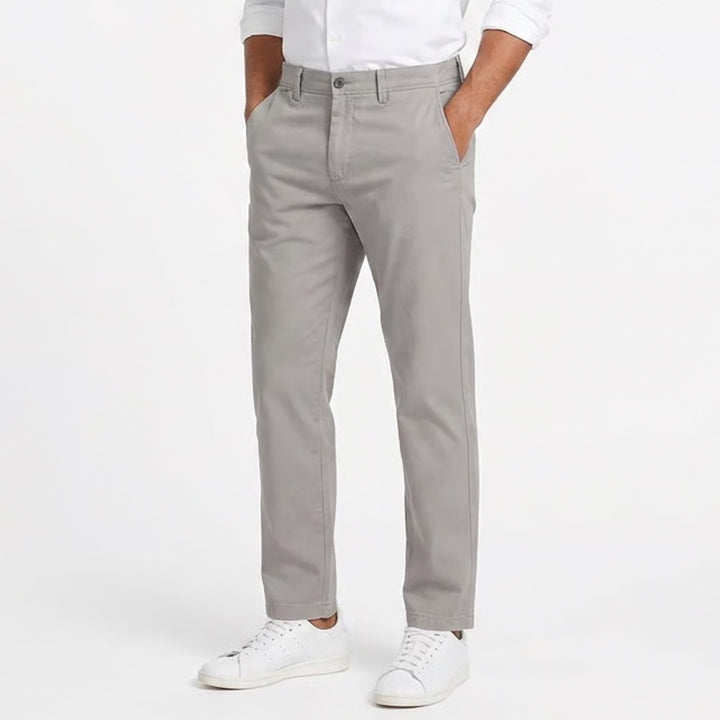 J.Crew Mens Essential Chino Pants Grey Straight Leg 100% Cotton 34x32