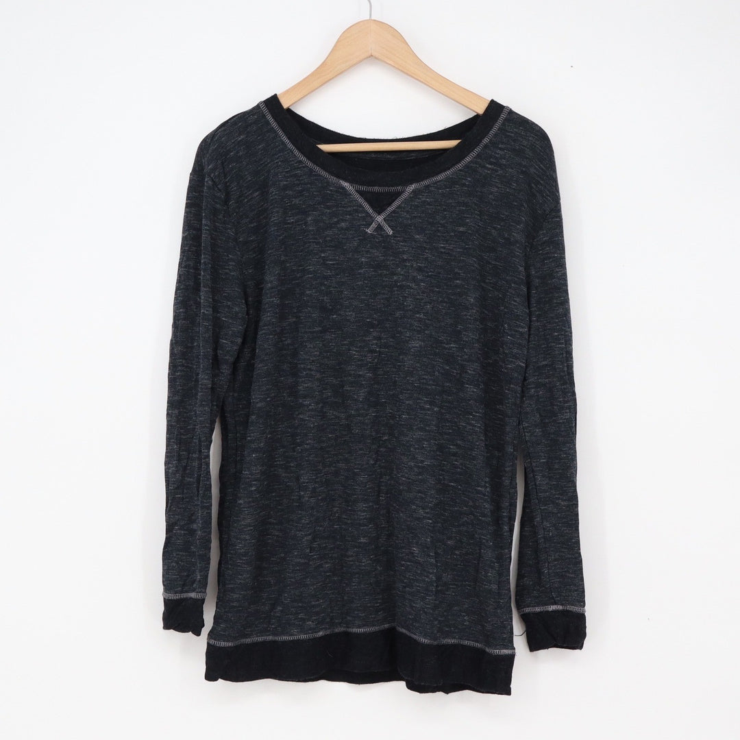Felina Top Womens Large Space Dye Charcoal Gray Long Sleeve Excellent