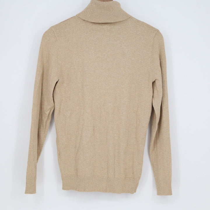 Calvin Klein Sweater Womens Medium Brown Knitted Rayon Long Sleeve Turtleneck