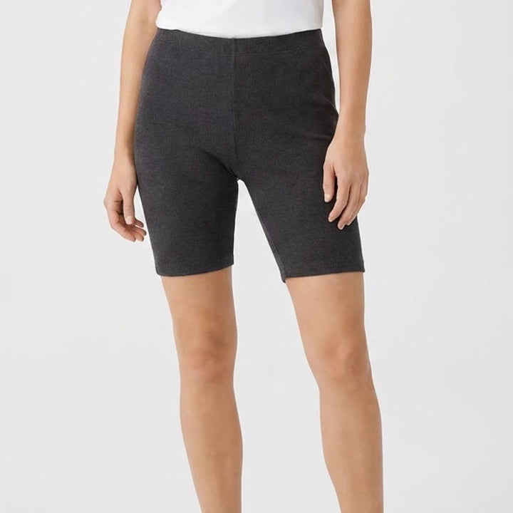 Old Navy Charcoal Gray Ribbed Biker Shorts Womens XL Tall High Waisted Cotton