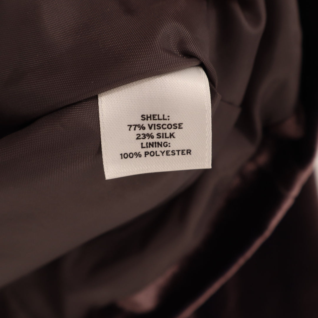 Halogen Velvet Blazer Jacket Womens Medium Brown Notch Lapel Single Breasted