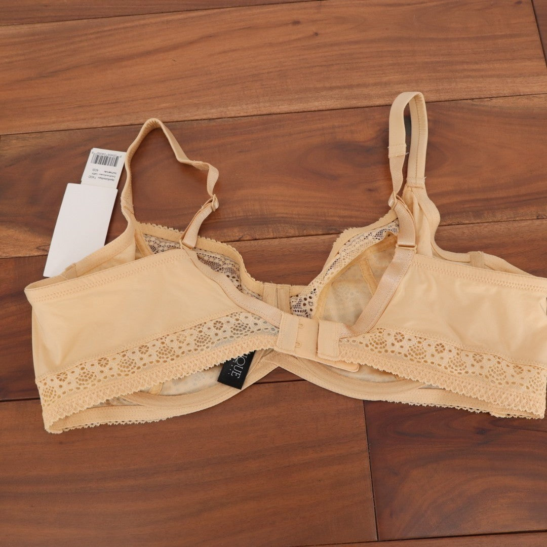 Dominique Tessa T-Shirt Bra Women 40B Latte Stretch Adjustable Strap Lace Detail