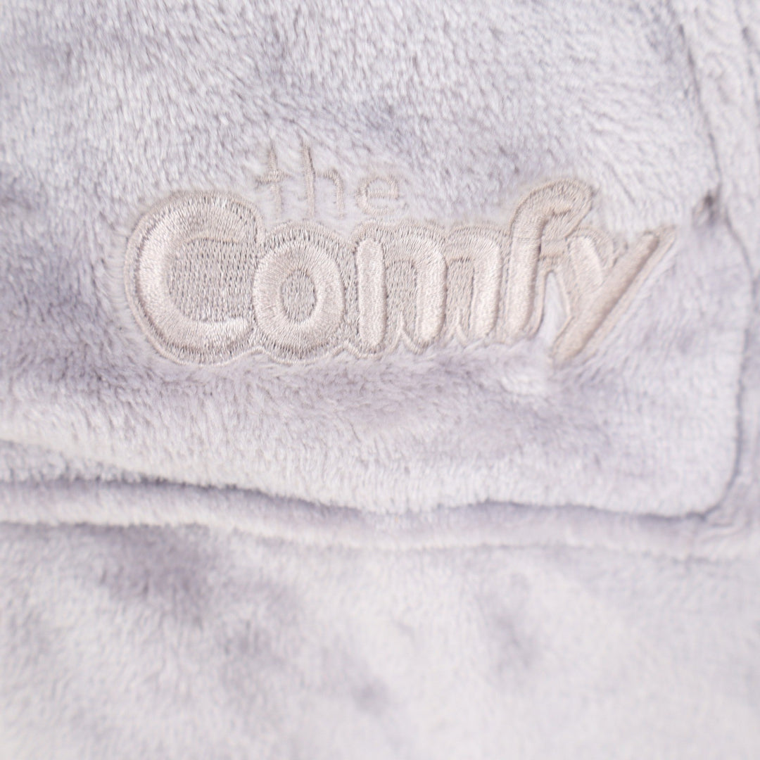 The Comfy Quarter Zip Oversized Wearable Blanket Hoodie Gray Plush One Size