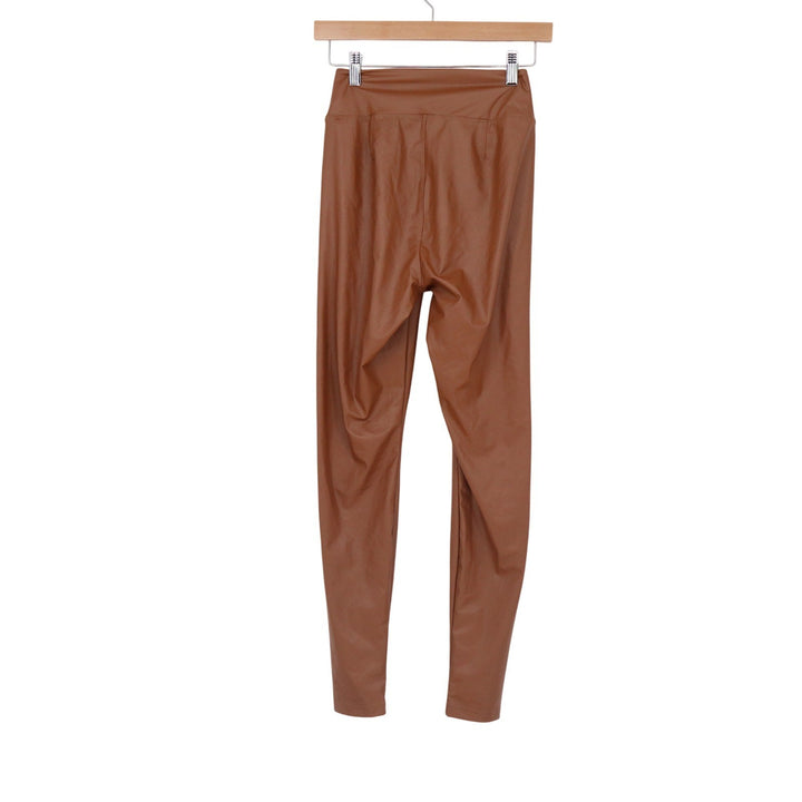 OFFLINE by Aerie Real Luxe Brown Faux Leather High Rise Leggings M