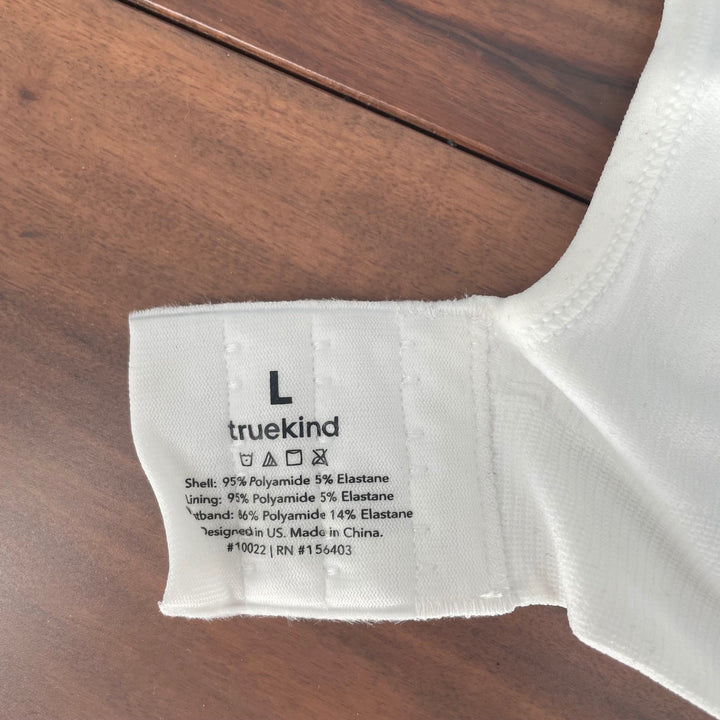 Truekind Daily Comfort Wirefree Shaper Bra L White Seamless Full