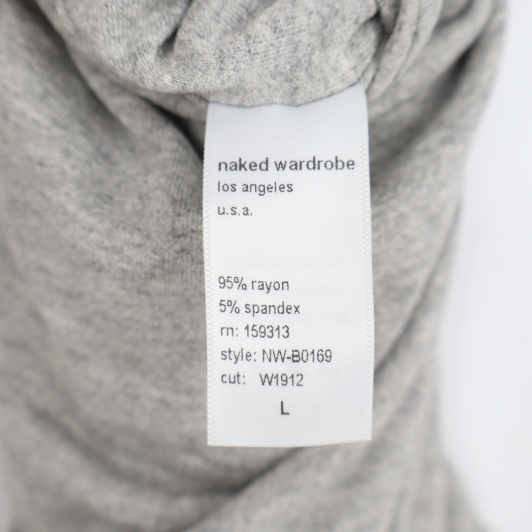 Naked Wardrobe Heather Gray Scoop Neck Sleeveless Thong Bodice L