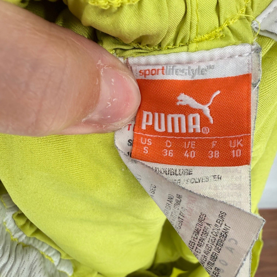 Puma Athletic Running Shorts Women's Size S Lime Green White Trim Lightweight