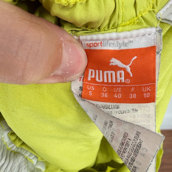 Puma Athletic Running Shorts Women's Size S Lime Green White Trim Lightweight