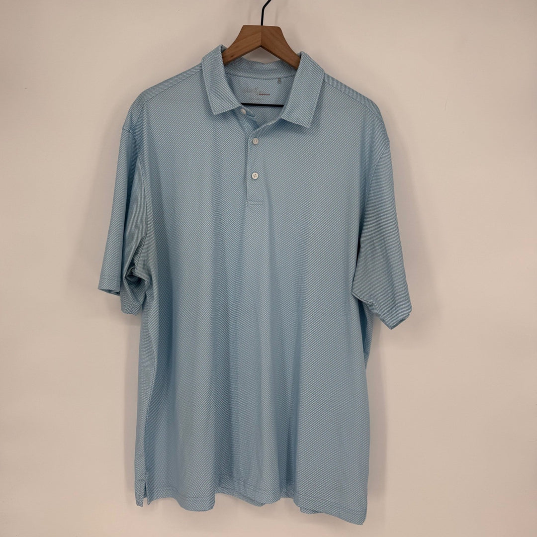 Walter Hagen Essentials Mens Polo Shirt Light Blue Geometric Print XXL