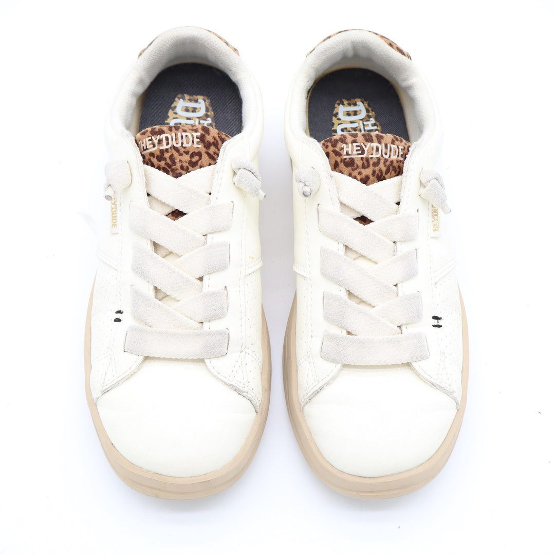 Hey Dude Karina Duo Classic Sneakers Egret Multi Leopard Print Women Size 8