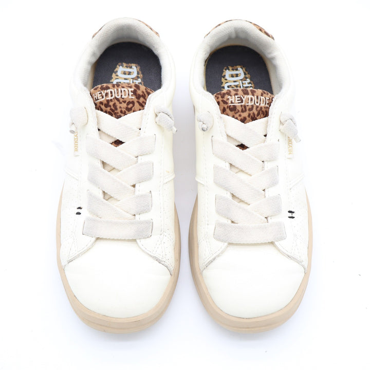Hey Dude Karina Duo Classic Sneakers Egret Multi Leopard Print Women Size 8
