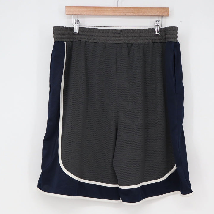 Fila Shorts Mens XXL Basketball Grey Navy Blue Mesh Embroidered Logo Excellent