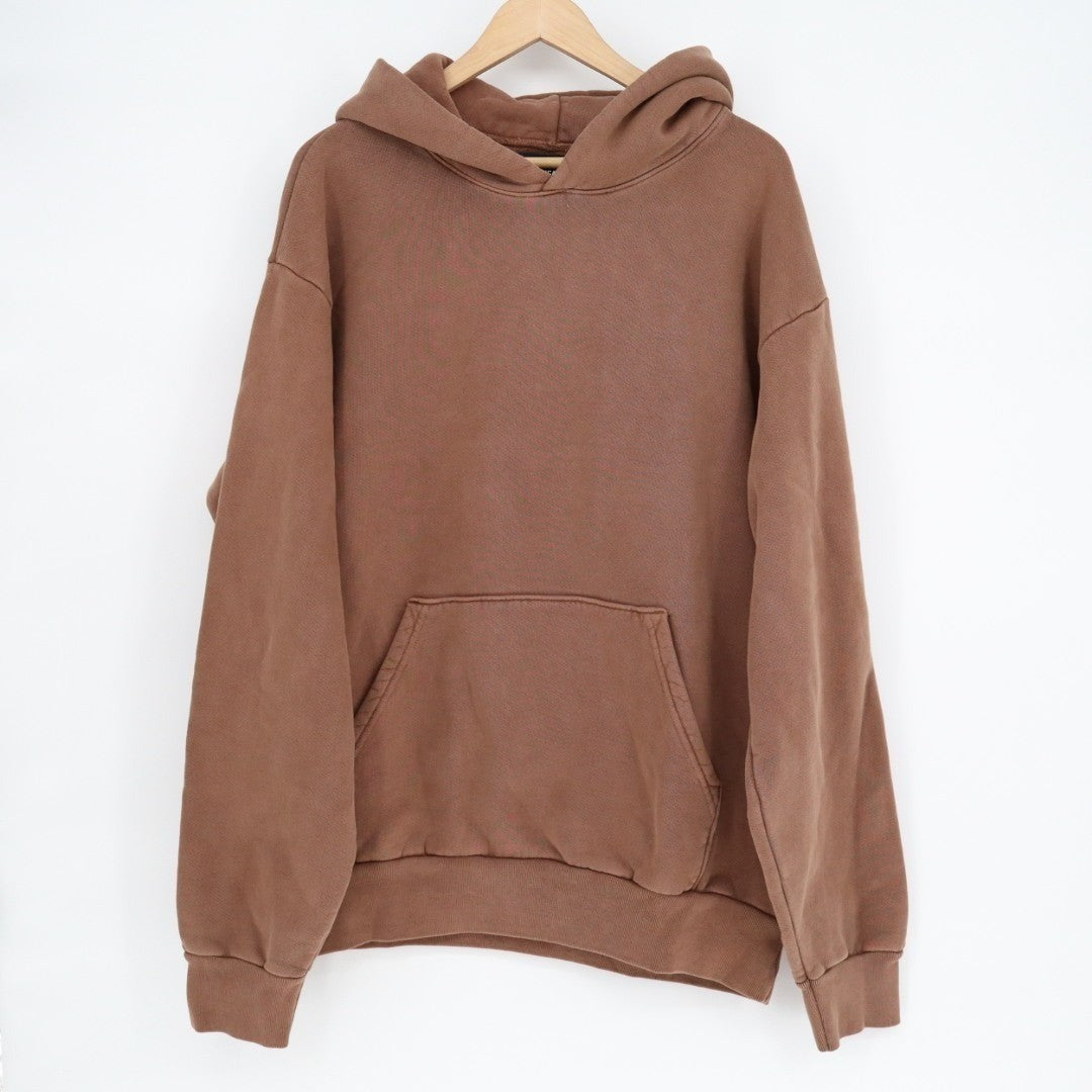 American Giant Hoodie Mens Large Brown Logo Fleece Lined Cotton Winter Pullover