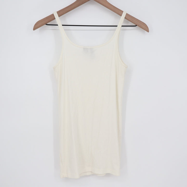 Cynthia Rowley Tank Top Womens Medium White Knit Scoop Neck Spaghetti Strap