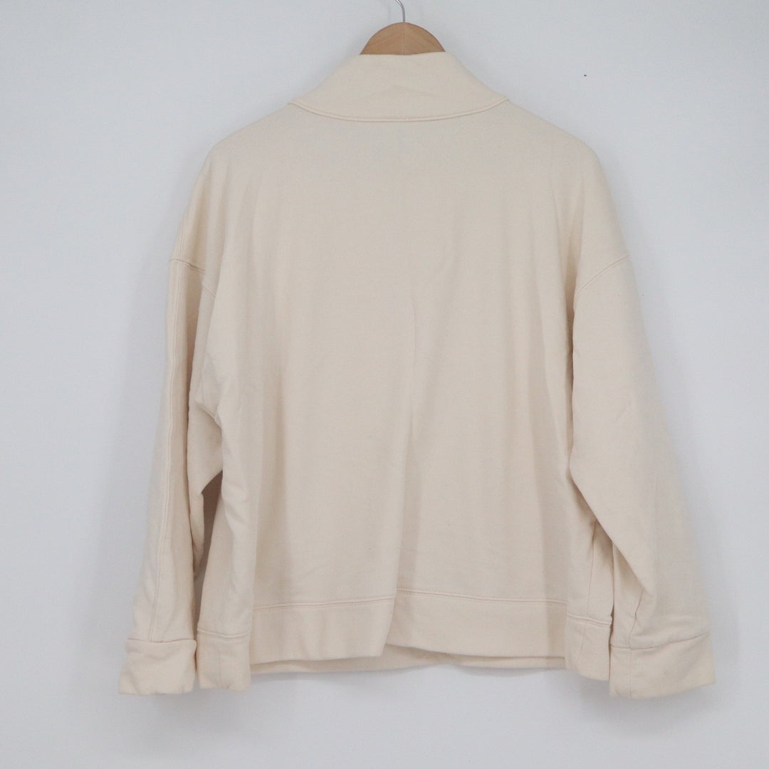 A New Day Cream Mock Neck Quarter Zip Fleece Sweatshirt XXL