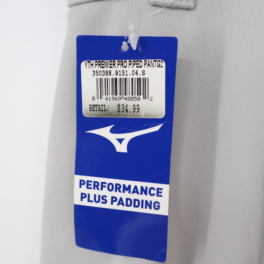Mizuno Youth Premier Pro Piped Baseball Pants G2 Grey Navy YS
