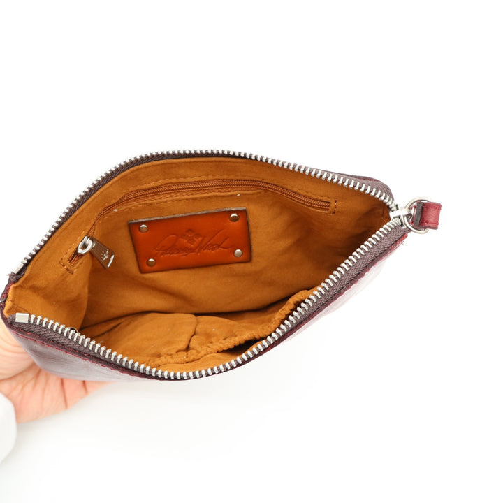 Patricia Nash Capri Wristlet Womens Oxblood Distressed Leather Wrist Wallet