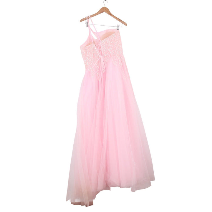 VIPGIRL Pink Sequin Tulle One Shoulder Formal Gown XL