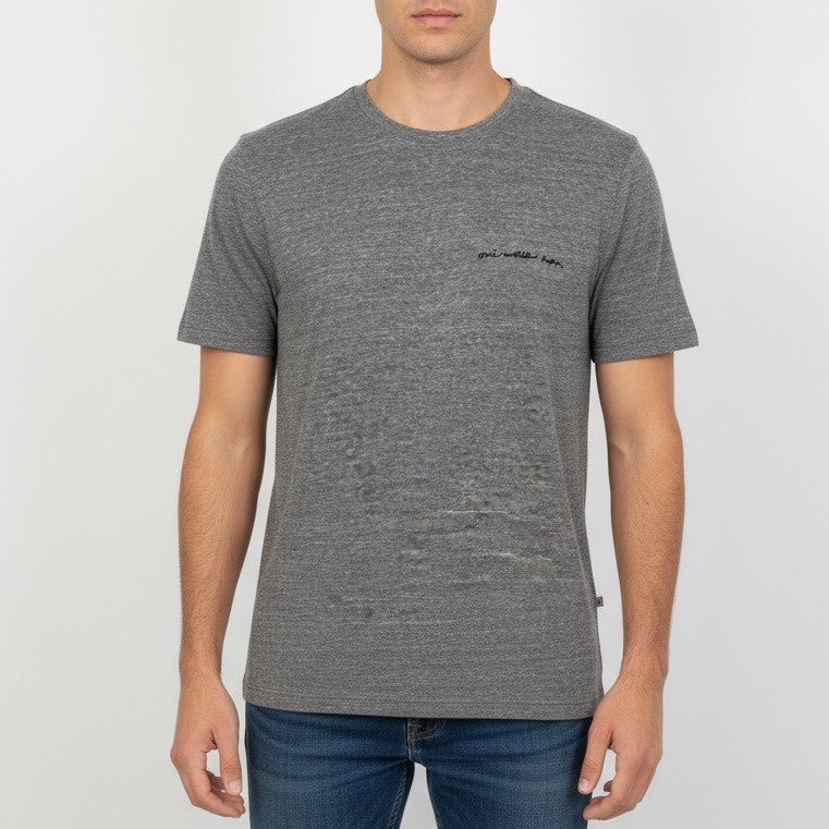 AG Adriano Goldschmied Mens T Shirt Medium Gray Oui Mais Non Embroidered