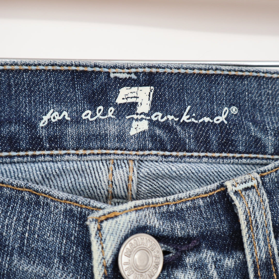 7 For All Mankind Jeans Women's 24 Bootcut Blue Distressed Excellent