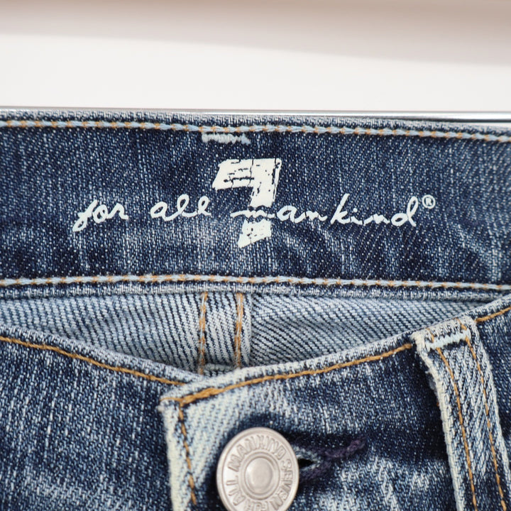 7 For All Mankind Jeans Women's 24 Bootcut Blue Distressed Excellent