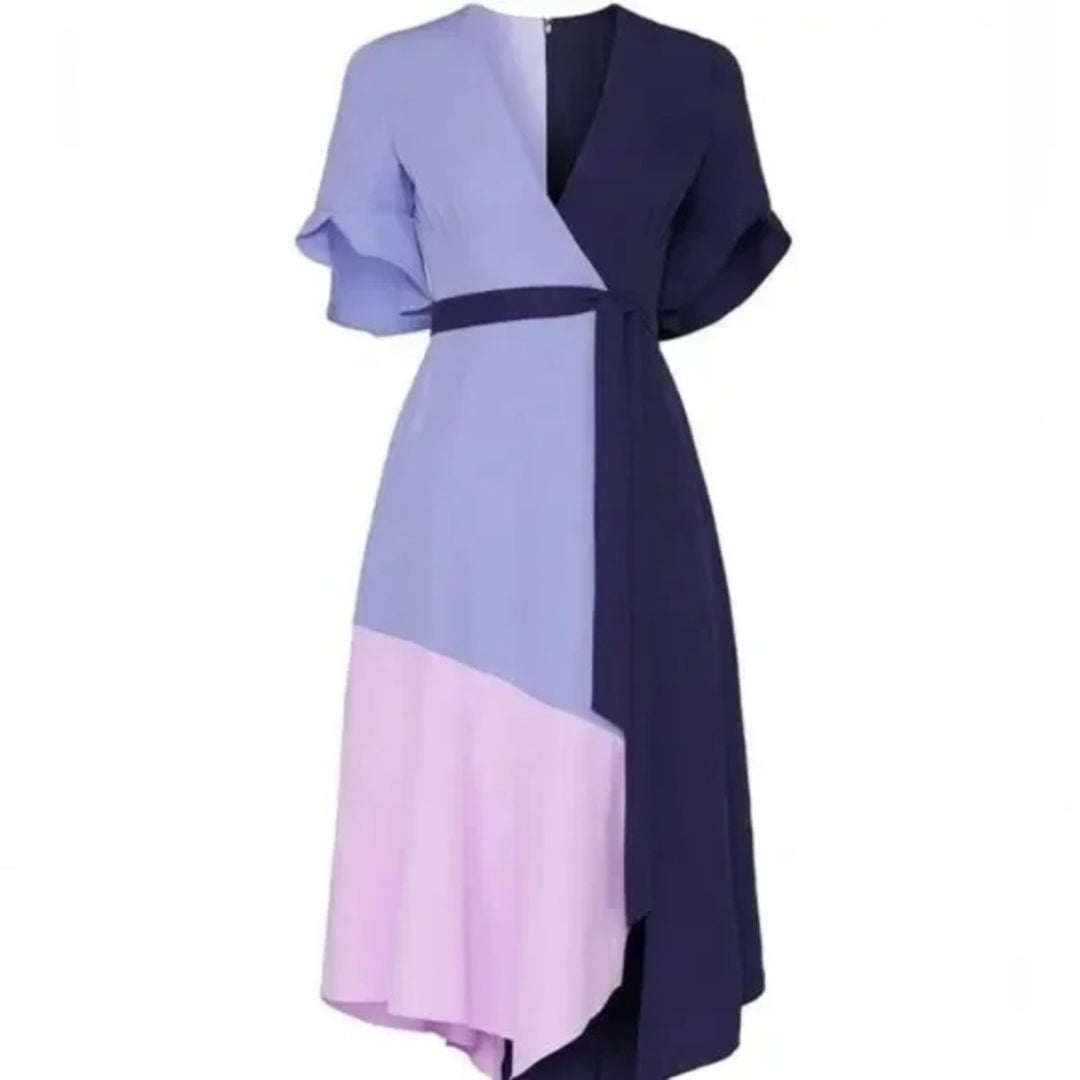 Hutch Colorblock Wrap Dress Size S