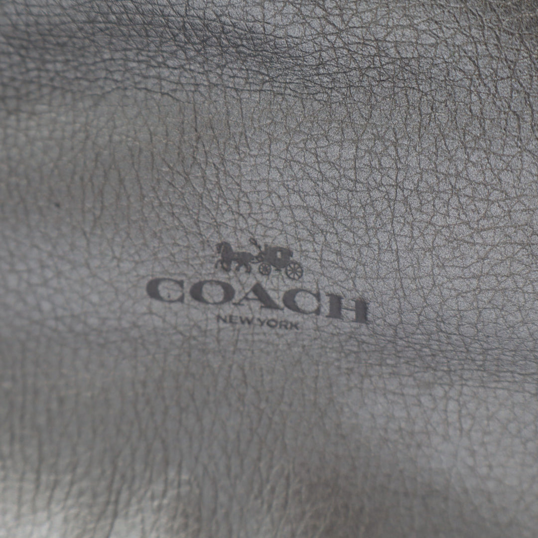 Coach Derby Handbag Womens Slate Gray Pebbled Leather Shoulder Strap Tote Bag