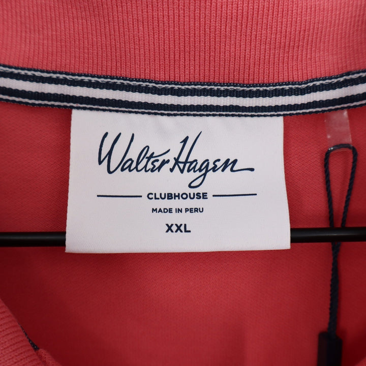 Walter Hagen Mens XXL Pink Rouge Clubhouse Solid Pique Polo Shirt Short Sleeve