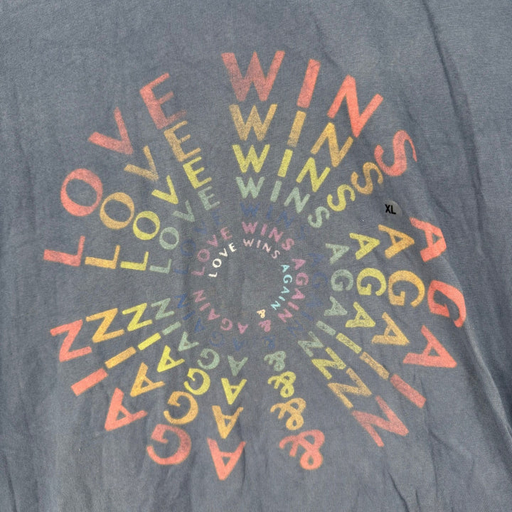 American Eagle XL Super Soft Love Wins Again Graphic T-Shirt Blue