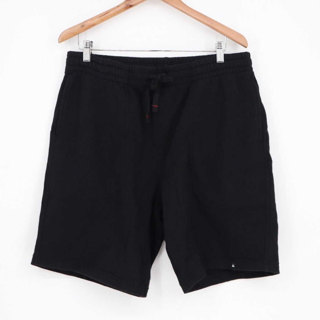 American Giant Sweat Shorts Mens XL Black Cotton Drawstring Waist Slash Pockets