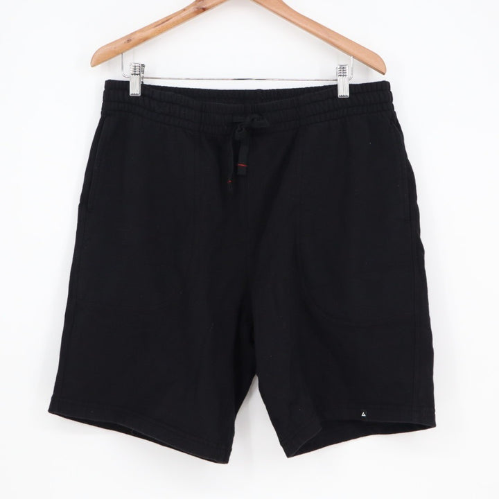 American Giant Sweat Shorts Mens XL Black Cotton Drawstring Waist Slash Pockets