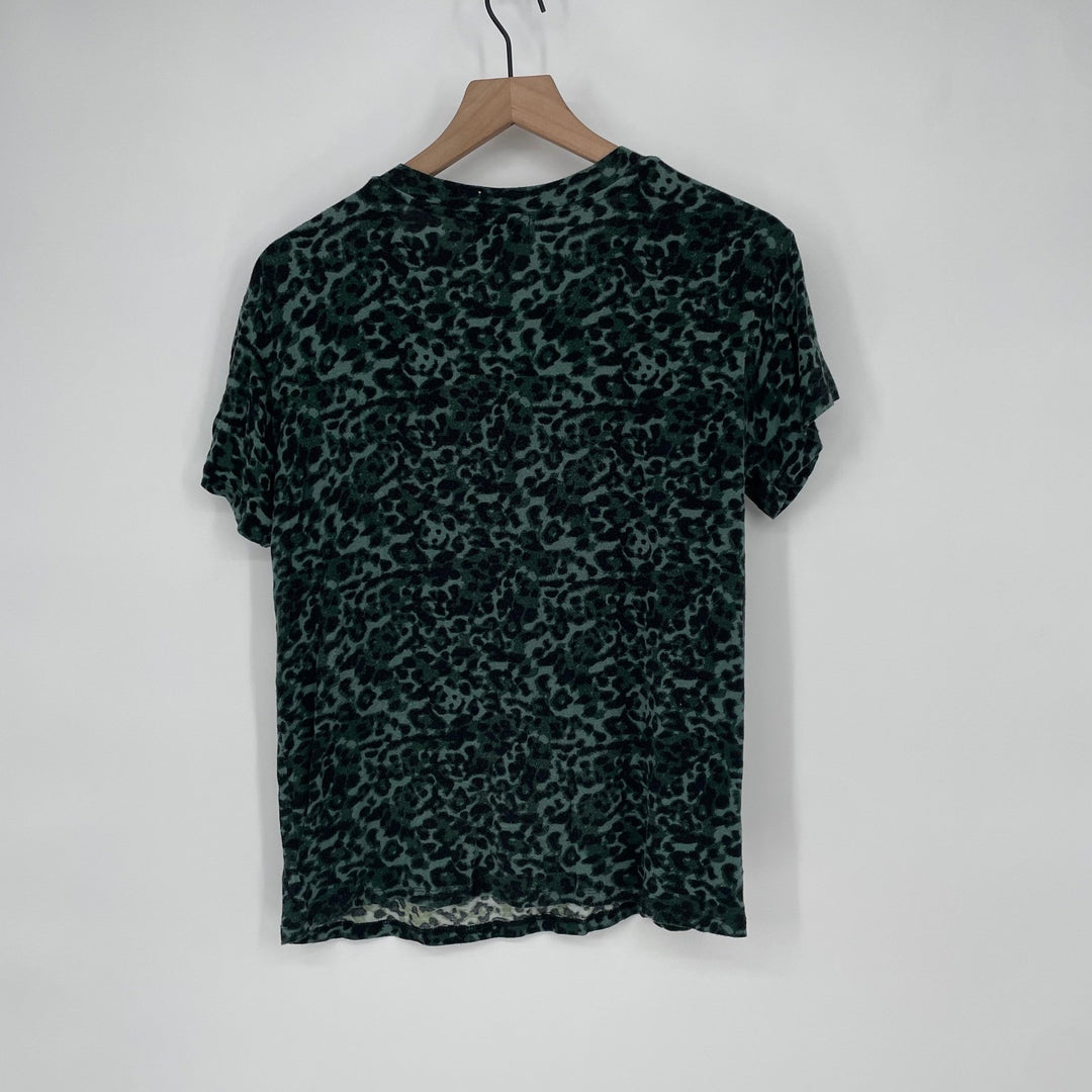 SOCIALITE Leopard Print Short Sleeve Crew Neck T Shirt Women's Size S