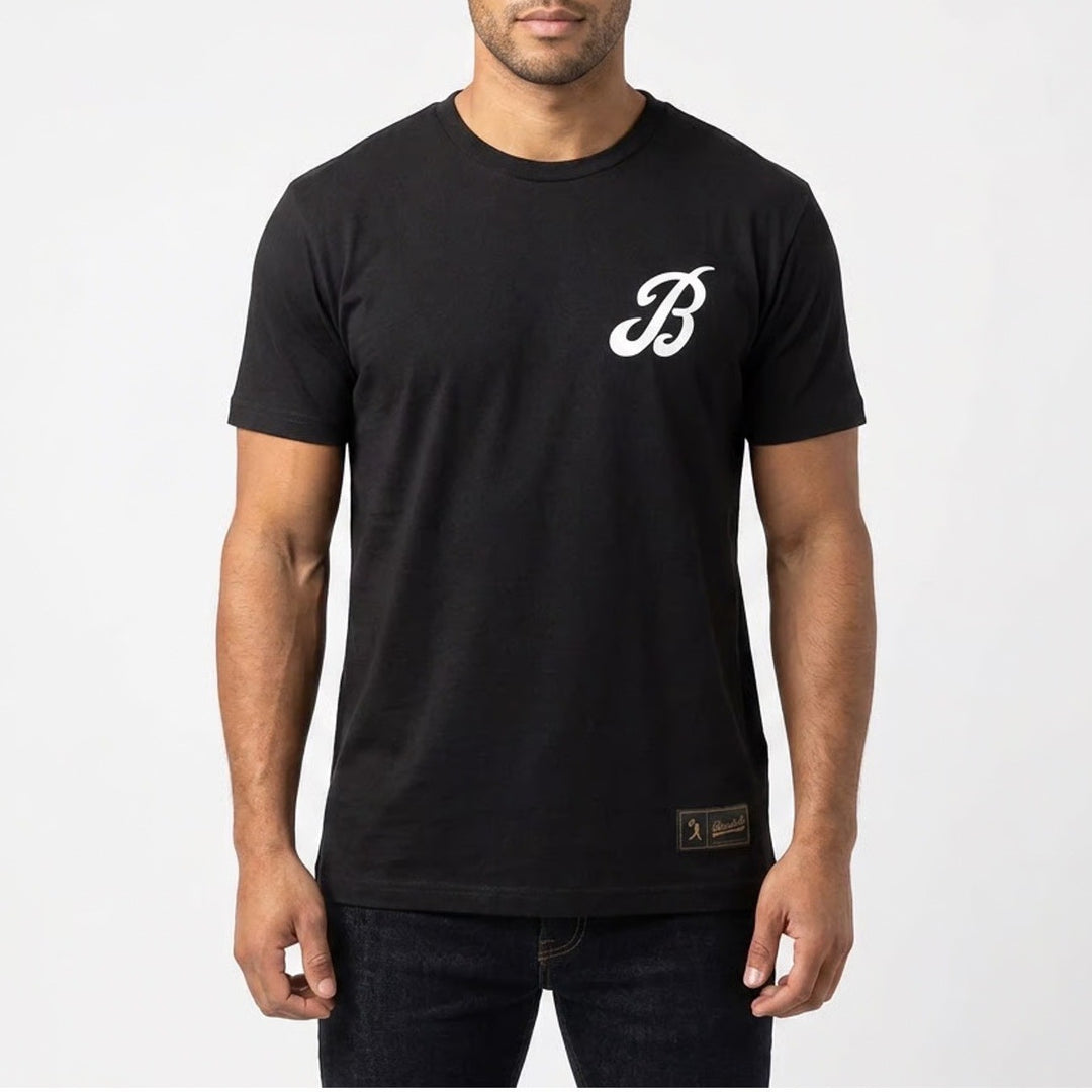 Baseballism Mens The Bat Bros Graphic T-Shirt Black Short Sleeve Size M