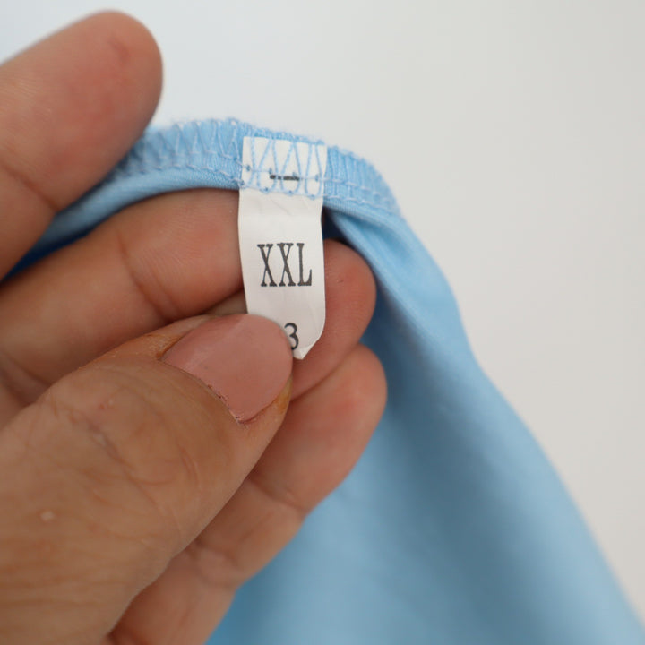 Flycurvy Womens XXL Light Blue V-Neck Sleeveless Tank Top Relaxed Fit