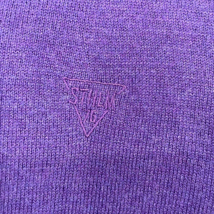 BAON Mens V Neck Long Sleeve Sweater Size S Purple Casual Knit Top