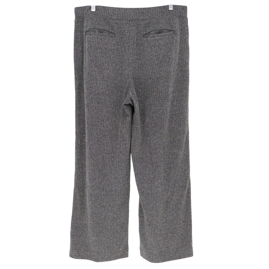 Loft Womens XL Gray Herringbone Wide Leg Trousers High Rise Career Pants