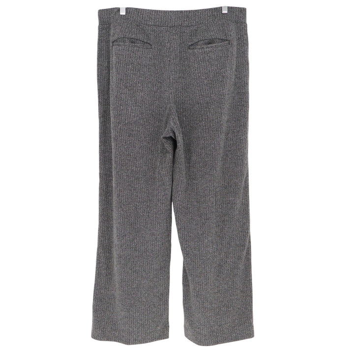 Loft Womens XL Gray Herringbone Wide Leg Trousers High Rise Career Pants